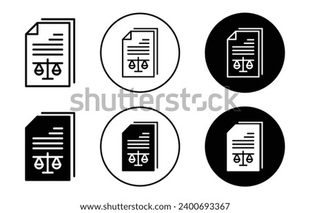 Court file icon. legal judgement of court jury or lawyer attorney with final verdict statement given to the legislation lawsuit prosecutor symbol sign logo. criminal bail out judicial court file  