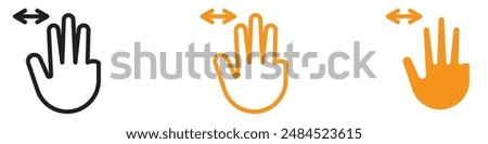 Hand fingers gesture swipe rotate icon