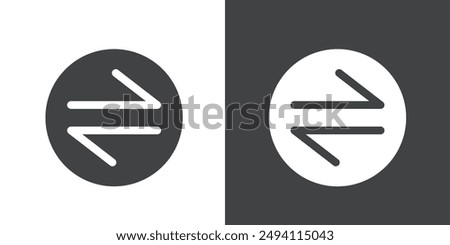 swap Icon Flat set in black and white color outline vector