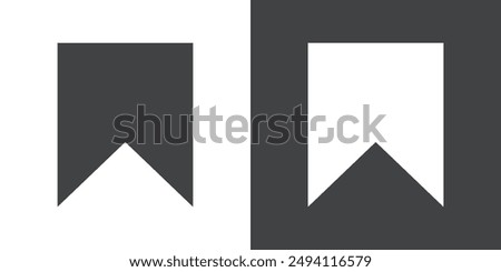Bookmark icon Flat set in black and white color outline vector