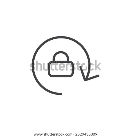 Rotation lock icon Thin outline art symbol