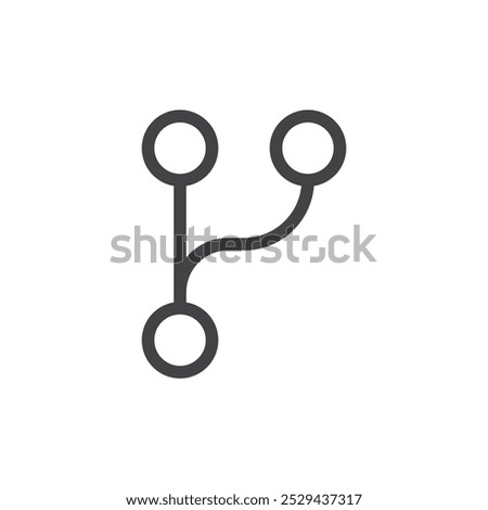 Code branch icon Thin outline art symbol