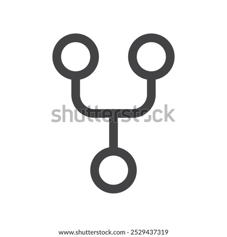 Code fork icon Thin outline art symbol