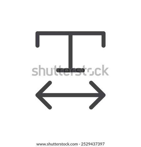 Text width icon Thin outline art symbol