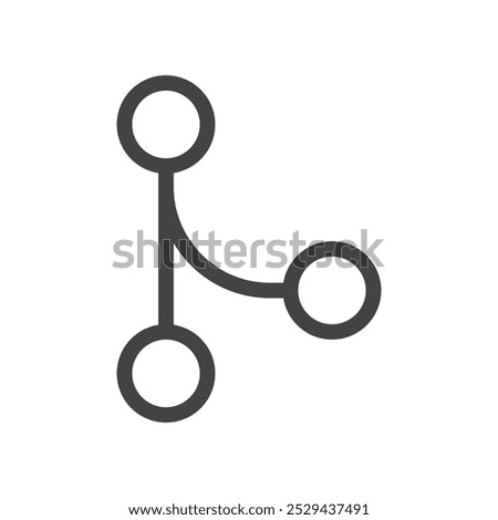 Code merge Thin outline art symbol