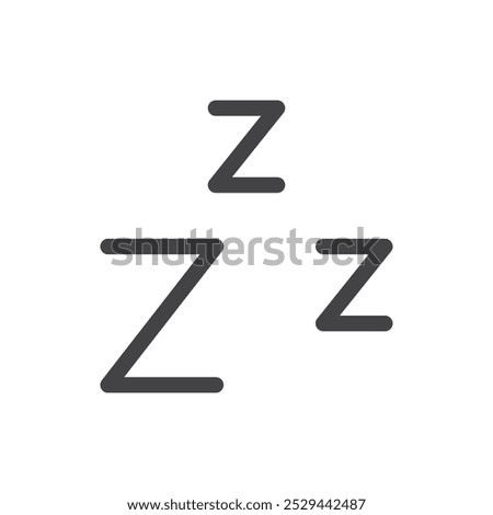 Snooze icon Thin outline art symbol