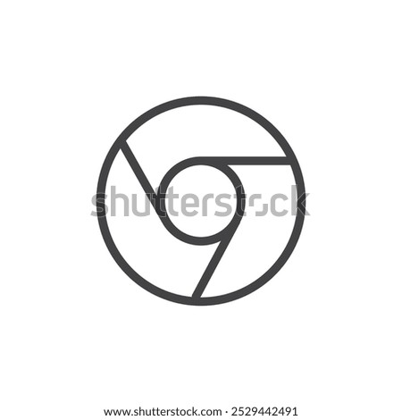 Chrome icon Thin outline art symbol