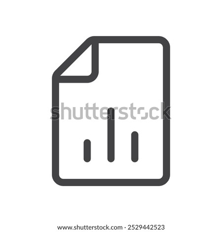 File chart icon Thin outline art symbol