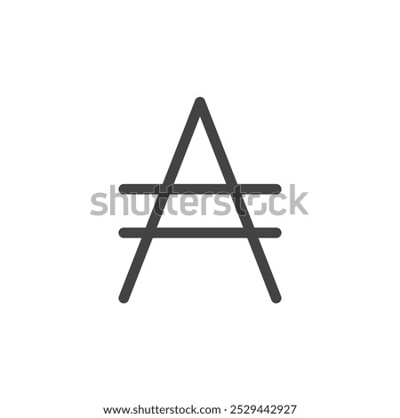 Austral icon Thin outline art symbol