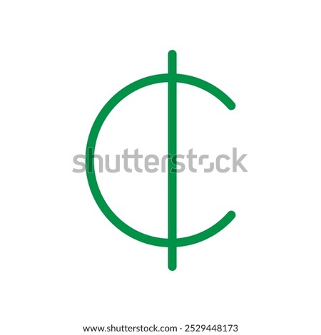 Cedi icon Thin outline art symbol