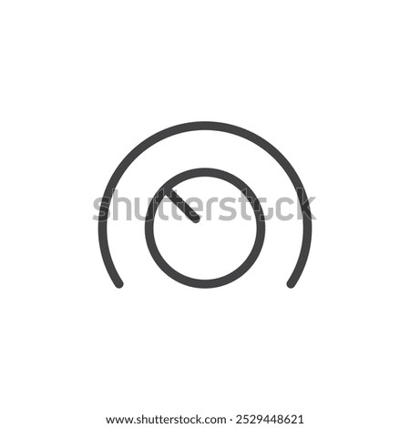 Dial low icon Thin outline art symbol