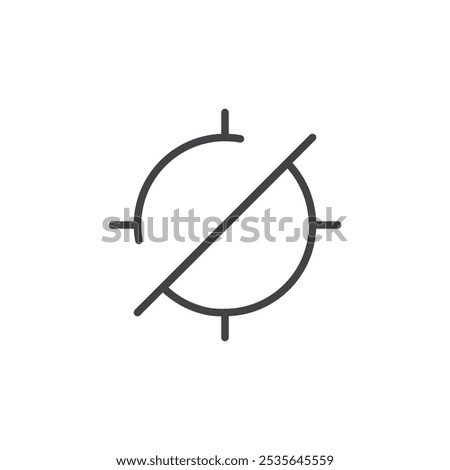 Disable gps icon Thin outline art symbol