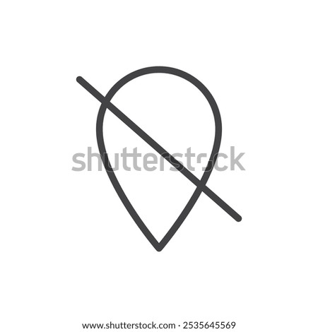 Disable location icon Thin outline art symbol