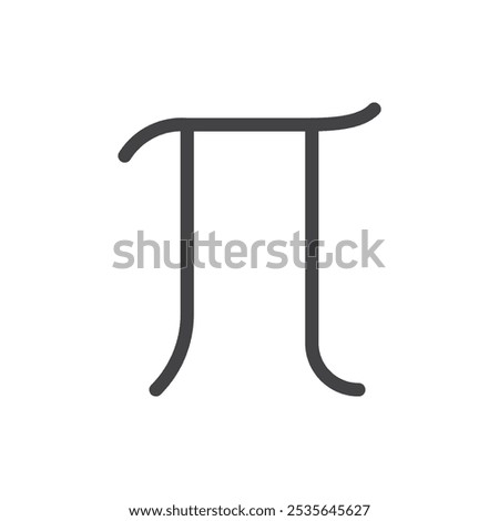 Pi icon Thin outline art symbol