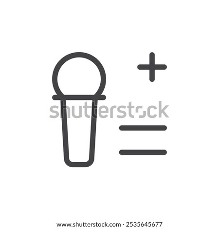 Karaoke add icon Thin outline art symbol