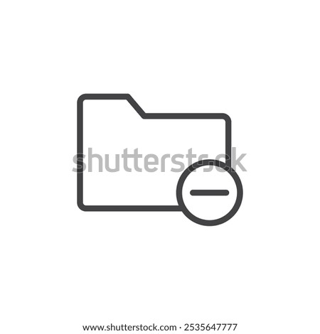 Remove folder icon Thin outline art symbol