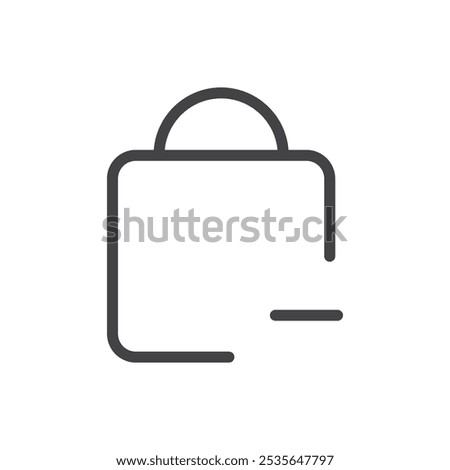 Remove bag icon Thin outline art symbol