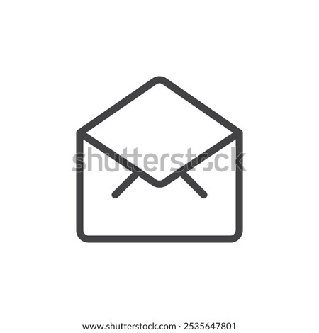 Mail open icon Thin outline art symbol