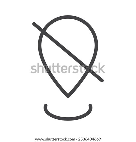 Location disable icon Thin outline art symbol