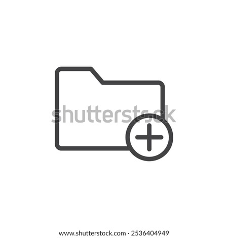 Add folder icon Thin outline art symbol