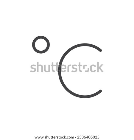 Celcius icon Thin outline art symbol