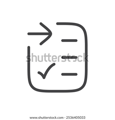 Add to list icon Thin outline art symbol