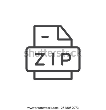 Zip file icon Logo symbol outline set