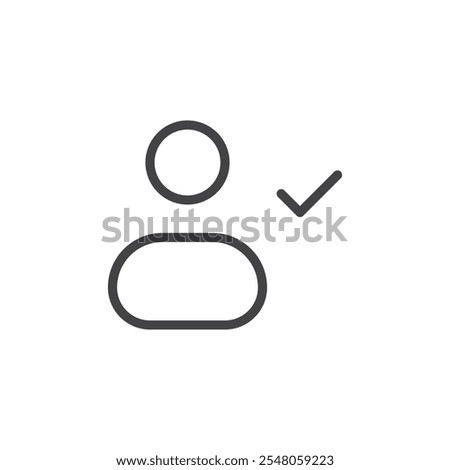 Verified user icon Logo symbol outline set