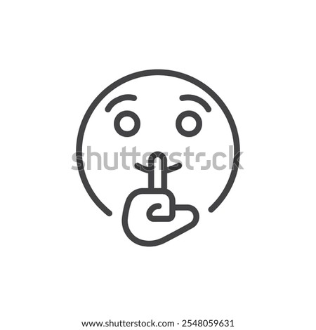 Shushing face Logo symbol outline set