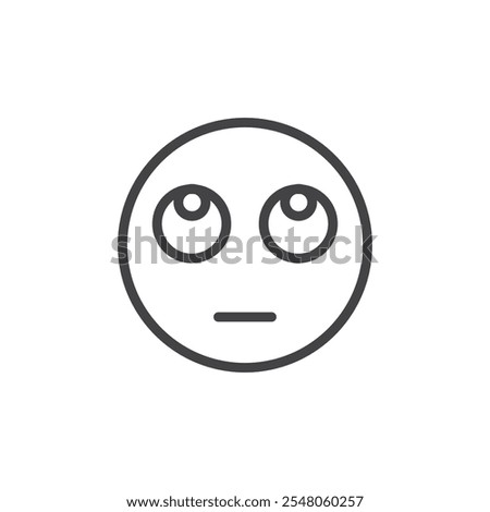 Rolling eyes emoji icon Logo symbol outline set