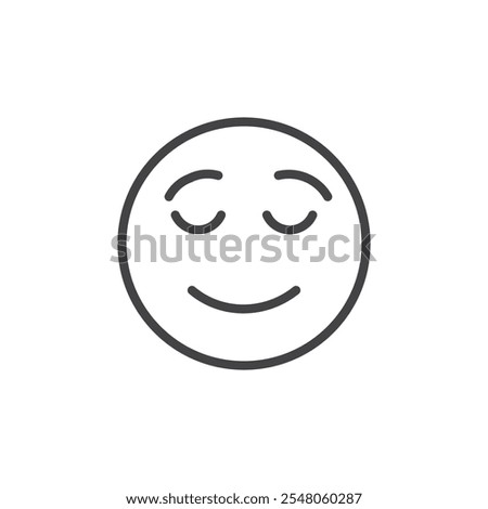 Relieved face icon Logo symbol outline set