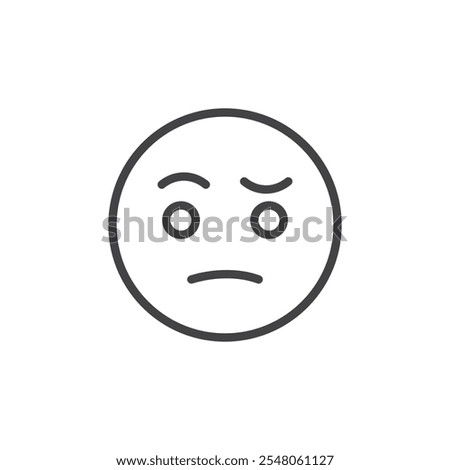 Face with raised eyebrows icon Logo symbol outline set