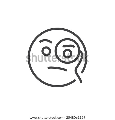 Face with monocle icon Logo symbol outline set