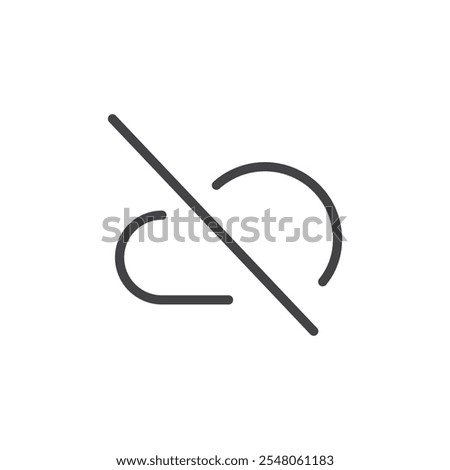 Disable cloud icon Logo symbol outline set