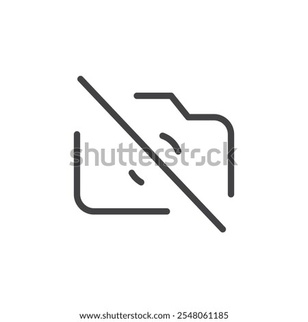 Disable camera icon Logo symbol outline set