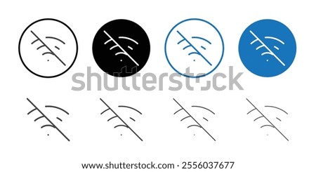 No internet icon Thin outline art symbol