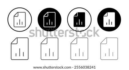 File chart icon Thin outline art symbol