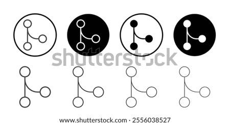 Code merge Thin outline art symbol