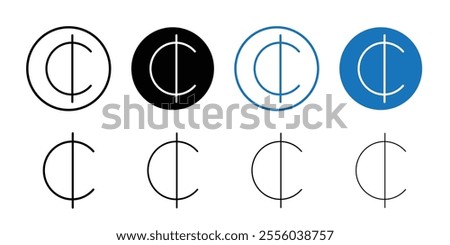 Cedi icon Thin outline art symbol