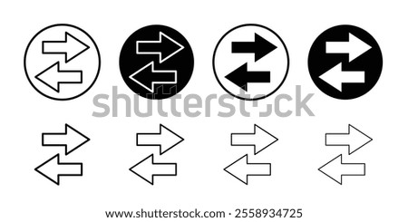 arrows data transfer icon Thin outline art symbol