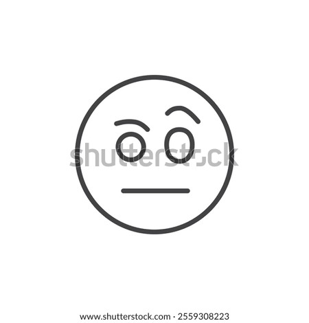 Raised eyebrow icon Logo symbol outline set