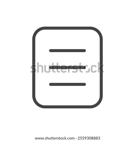 Document justified icon Logo symbol outline set