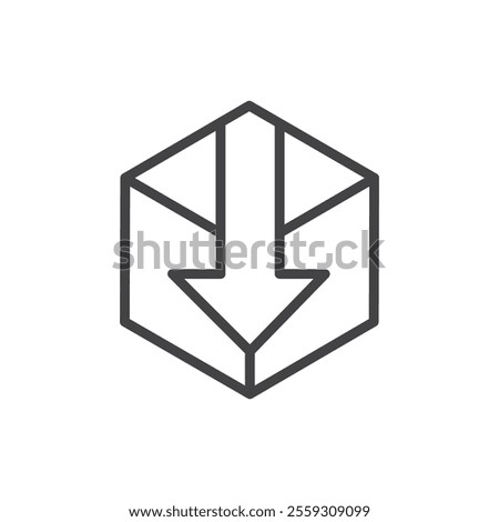 Box download icon Logo symbol outline set