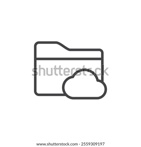 Cloud folder icon Logo symbol outline set