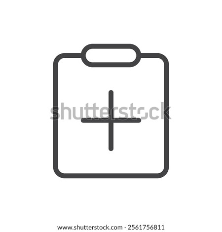 Add clipboard icon Logo symbol outline set