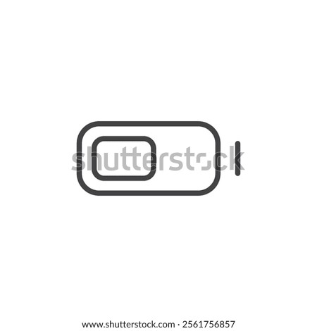 Battery half icon Logo symbol outline set