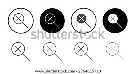 Zoom cancel icon Thin outline art symbol