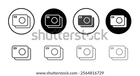 Multiple cameras icon Thin outline art symbol