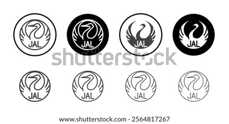 Japan airlines icon Thin outline art symbol