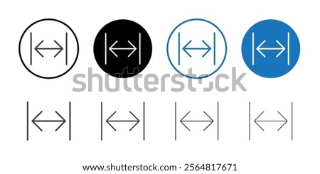 Expand width icon Thin outline art symbol